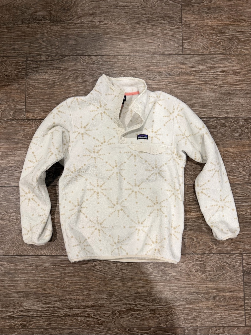 Girls Patagonia Lightweight Synchilla Snap-T Pullover Geometric Fleece Large Siz
